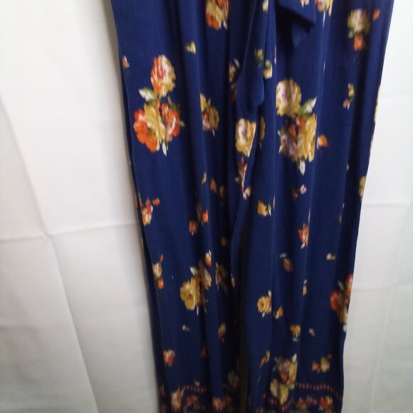 Band Of Gypsies Romper Jumpsuit Women S Short Sleeve Pants Boho Floral Blue - Picture 6 of 15